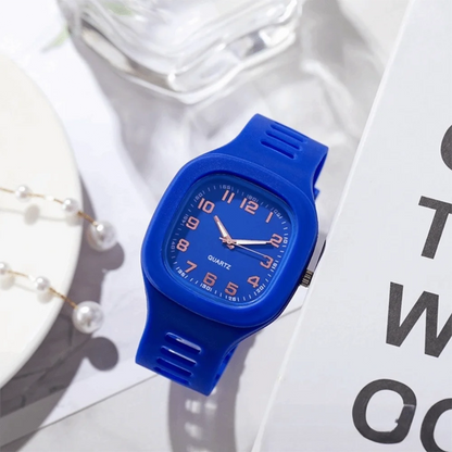 Minimalist Silicone Strap Square Watch Square Casual Wrist Watch Quartz Watch Students