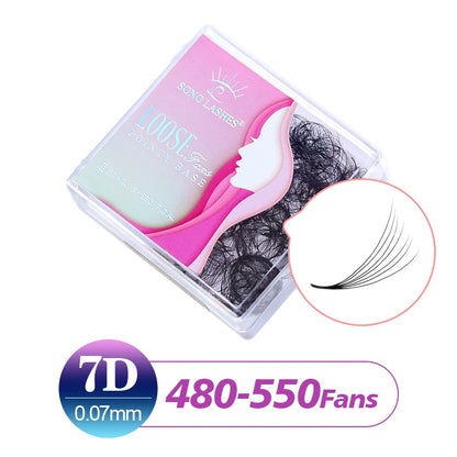 Song Lashes Promade Fans 3D-10D07 Pointy Base Loose Fans Sharp Thin Root Korea PBT Material 500 Fans Eyelash Extensions Choice