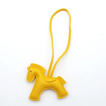 Fashion Horse Keychain All-around PU Leather Horses Embellishment for Female Car Key Chain Handbag Decoration Jewelry Gifts