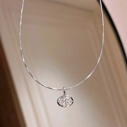 Fresh elegant simple earring Drape high-end fashion oval diamond pendant earrings for women suitable for daily jewelry gifts