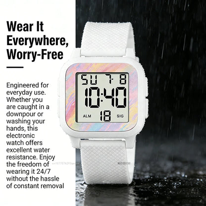 MAYZHISU Sports Women Watches Alarm Clock Waterproof Luminous Digital Military Electronic Wristwatch for Men Boys Girls Student