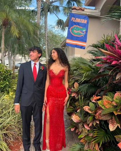 Lena Shiny Women's Elegant Dresses for Special Occasions Beads Luxury Prom Dress 2025 Luxury Evening Dress Custom Made Mermaid