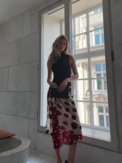 Soft Romantic Chiffon Wrap Skirt Polka Dot Print Stylish Midi Skirt Women Skirts Summer Casual Vocation Beach Streetwear