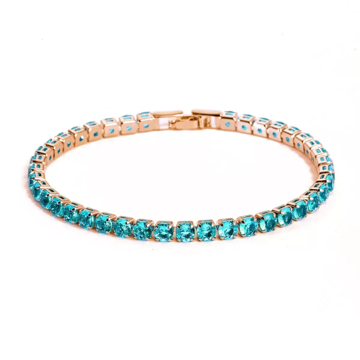 MxGxFam ( 19 cm 17 cm x 4 mm ) Promotion Gold Plated 18 k Multiple Colors Powder Zirconia Bracelet For Women Fashion Jewelry