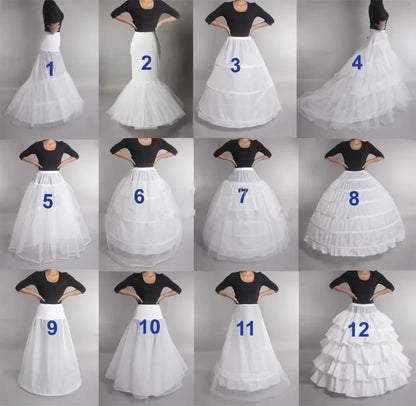 In Stock 6 Hoops Wedding Petticoat Crinoline Slip Bridal Underskirt Puffy High Quality Customized