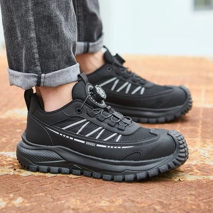 2026 New Rotating Button Men Work Safety Shoes Anti-smash Anti puncture Indestructible shoes Work Sneakers Protection Boots Male