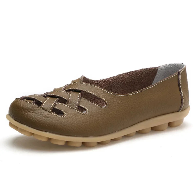 Women Shoes Summer Slip On Leather Casual Shoes Woman 2026 Loafers Women's Ballet Flats Women Moccasins Flat Shoes Female