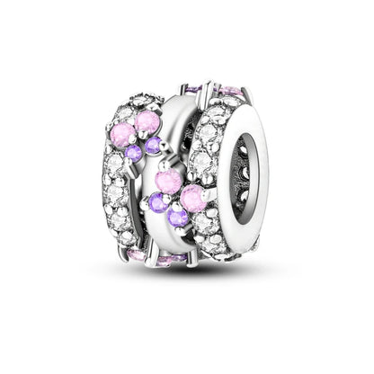 Pink Charms Original 925 Sterling Silver Heart Bow Perfume Bottle Charms Beads Pendants Fit Bracelet DIY Women Jewelry Making