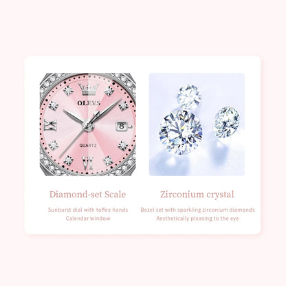 OLEVS 5628 Women Watch Original Elegant Stainless Steel Quartz Watch Waterproof Luminous Date Watches For Women Gifts Reloj