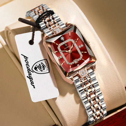 POEDAGAR Top Original Woman Watch Waterproof Date Fashion Ladies Wristwatch Stainless Steel Quartz Elegant Women's Watches Reloj