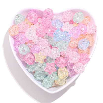 50pcs 11mm Clear Acrylic Burst Beads Candy Color Star Spacer Beads DIY Handmade Beaded For Jewelry Findings Bracelet Accessories