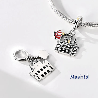 925 Sterling Silver Famous Buildings Charms Bead Milan Cathedral Colosseum Eiffel Tower Dangle Fit Original Bracelet DIY Jewelry