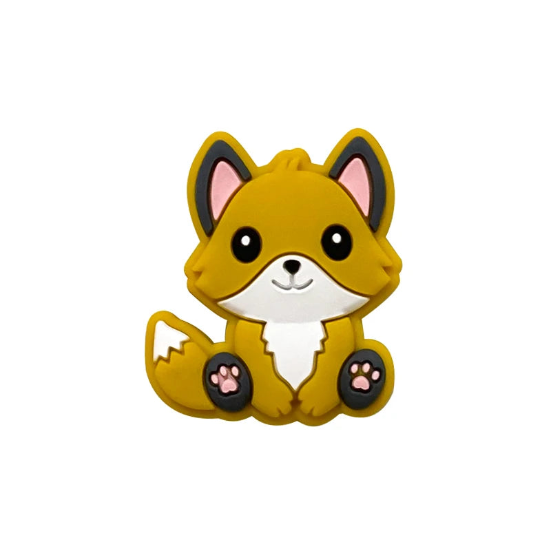 1/3/10pcs New Silicone Teether Cartoon  Squirrel Head Animal Food Grade DIY Baby Teething Teether Toy Accessories Ring