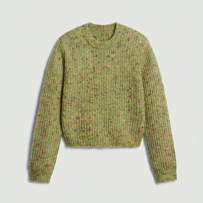 Knitted Cardigan For Women Single Breasted Elastic Hem Pocket O-Neck Women's Sweater Long Sleeve Short Blouse Chic Cardigan Lady