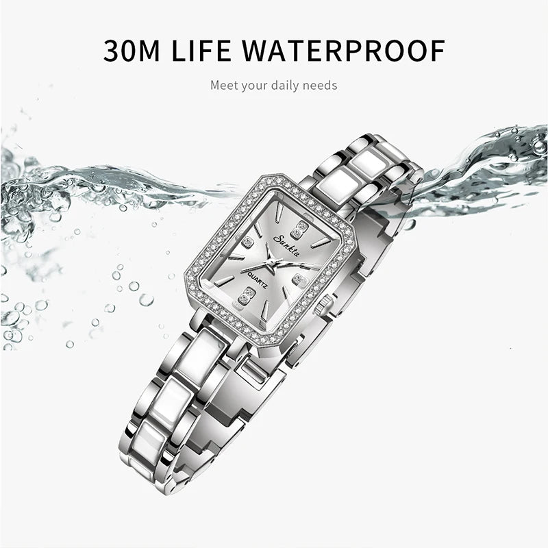 SUNKTA 2026 Luxury Women's Watch Fashion Rectangle Ladies Quartz Watches Women Wristwatch Lady Watch Montre Femme Watch Women