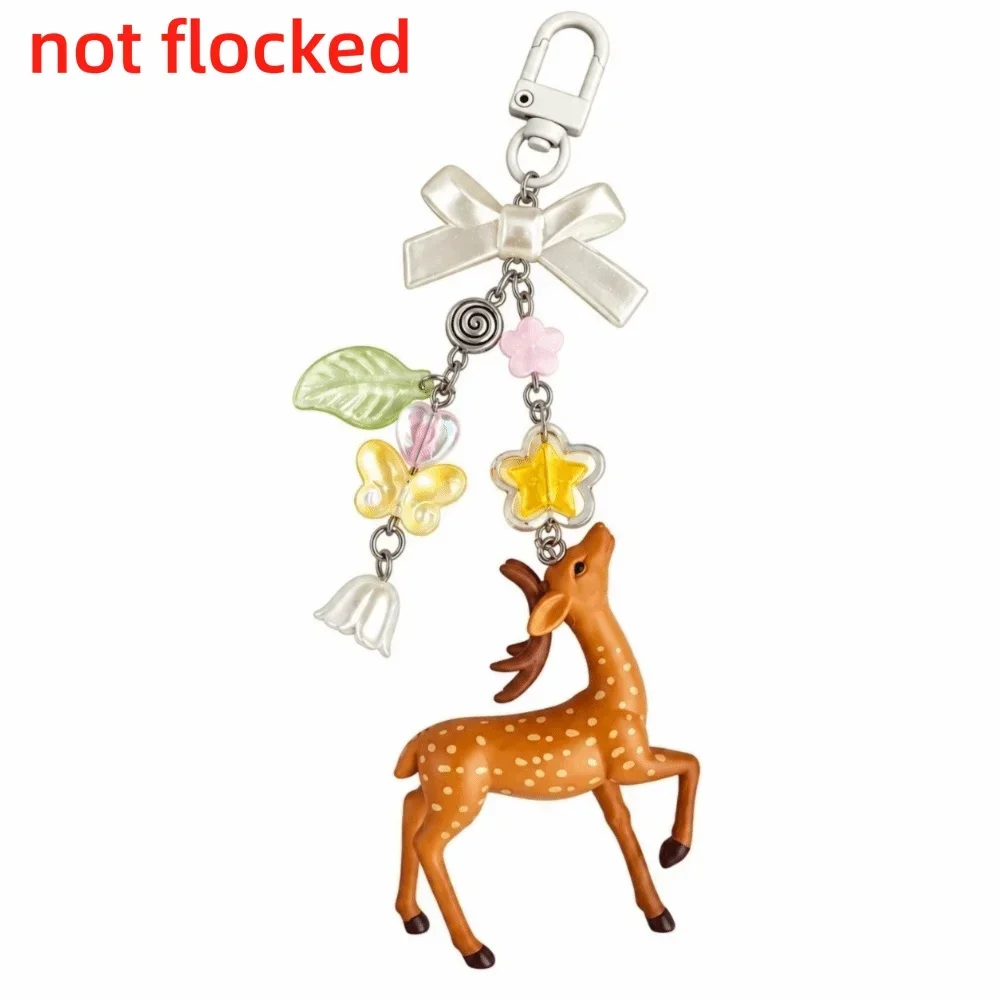 Cute Portable Deer Keychain 11.5cm Length Korean Style Phone Charms Handmade DIY Bead Case