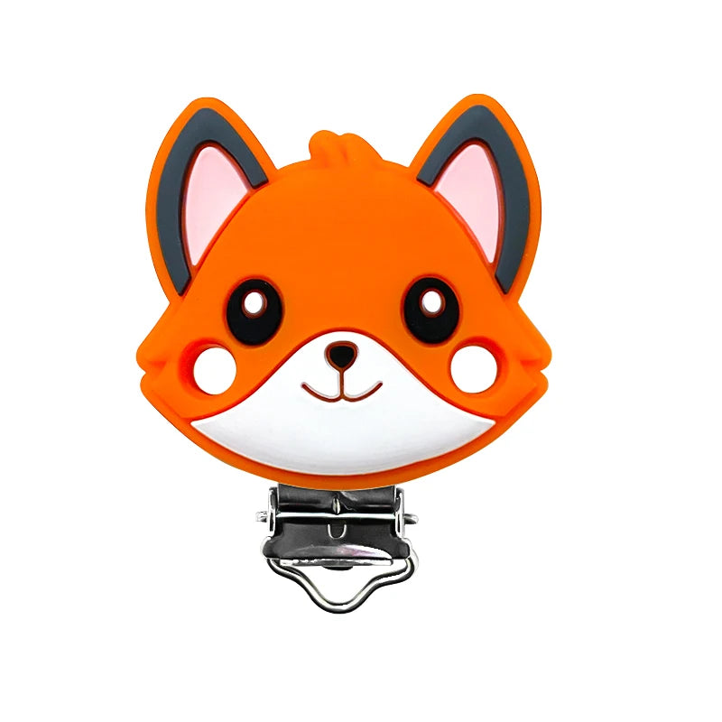 1/3/10pcs New Silicone Teether Cartoon  Squirrel Head Animal Food Grade DIY Baby Teething Teether Toy Accessories Ring
