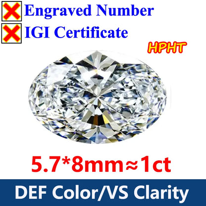 GH Color Oval HPHT Lab Grown Diamond No IGI Certificate 3EX DEF Color VS Clarity Pear CVD Lab Grown Diamond Gems