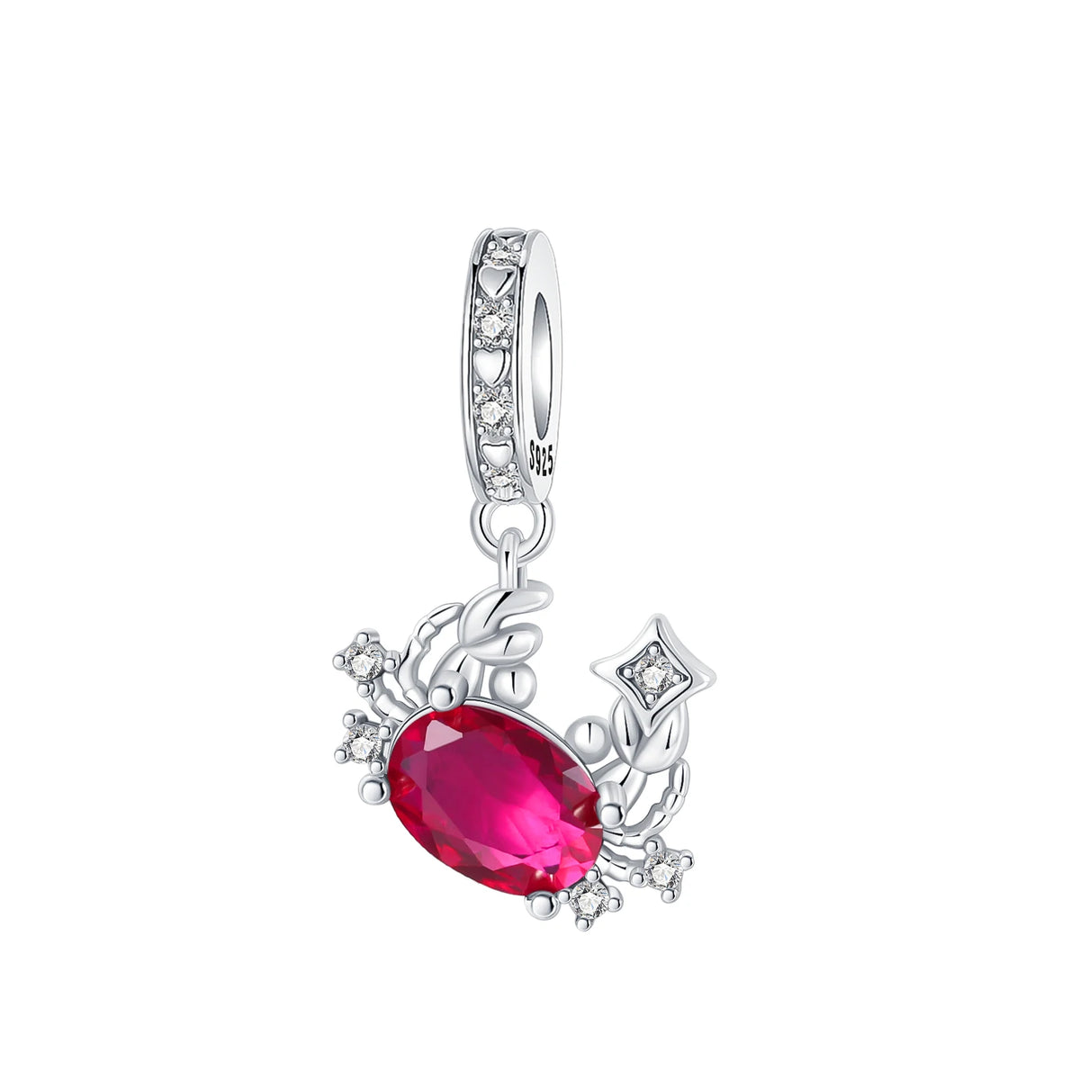 925 Sterling Silver Zodiac Coin Charms 12 Constellation Coin Pendant Crystal Lucky Amulet Beads Bracelet Necklace DIY Jewelry