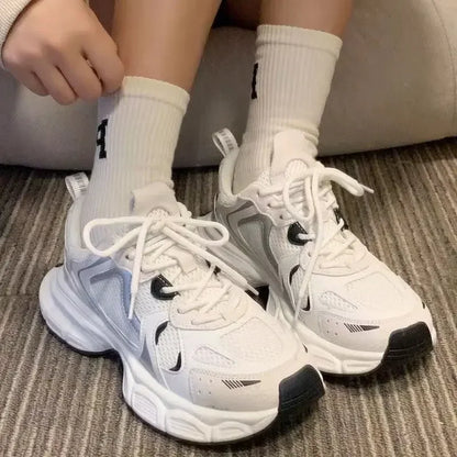 Women's White Luxary Sneakers 2026 Mesh Breathable Shoes for Women Summer Sports Running Casual Ladies Fitness Vulcanize Shoes