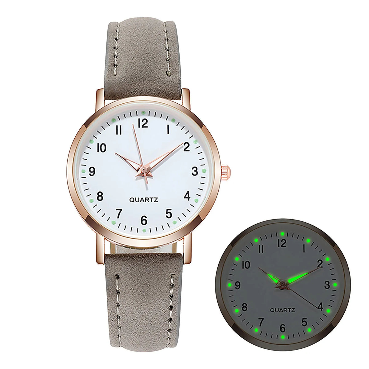 Ladies Diamond-Studded Luminous Retro Female Watch Leather Belt Quartz Watch Women Simplicity Casual Decoration Wristwatches