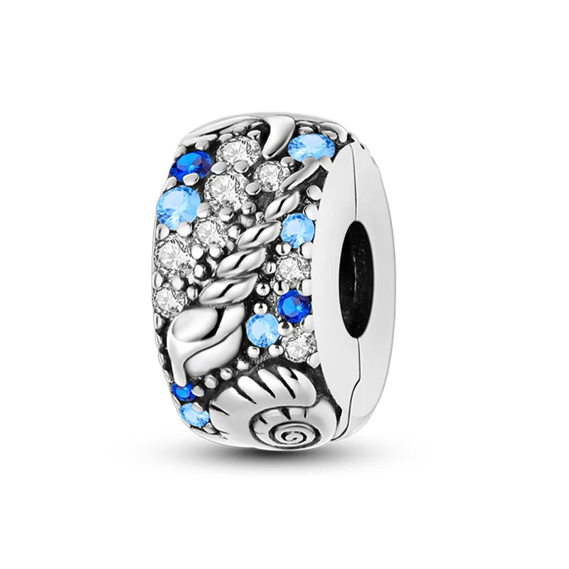 Original 925 Sterling Silver Clip Charm Inlaid Zircon Cat Butterfly Charm Silicone Spacer Beads For Women Bracelet DIY Jewelry