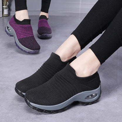 Summer Women Sneakers Thin Woven Mesh Breathable Casual Shoes 2025 New Hiking Thick Soled Shoes for Women Zapatillas De Mujer