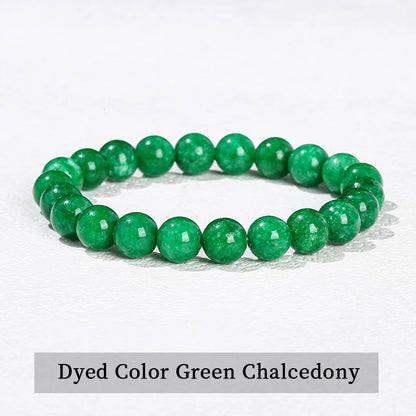 JD Natural Stone Beads Bracelet Amethyst Tiger Eye Crystal Quartz Agate Gem Beads Bangles Women Men Reiki Healling Jewelry Gift