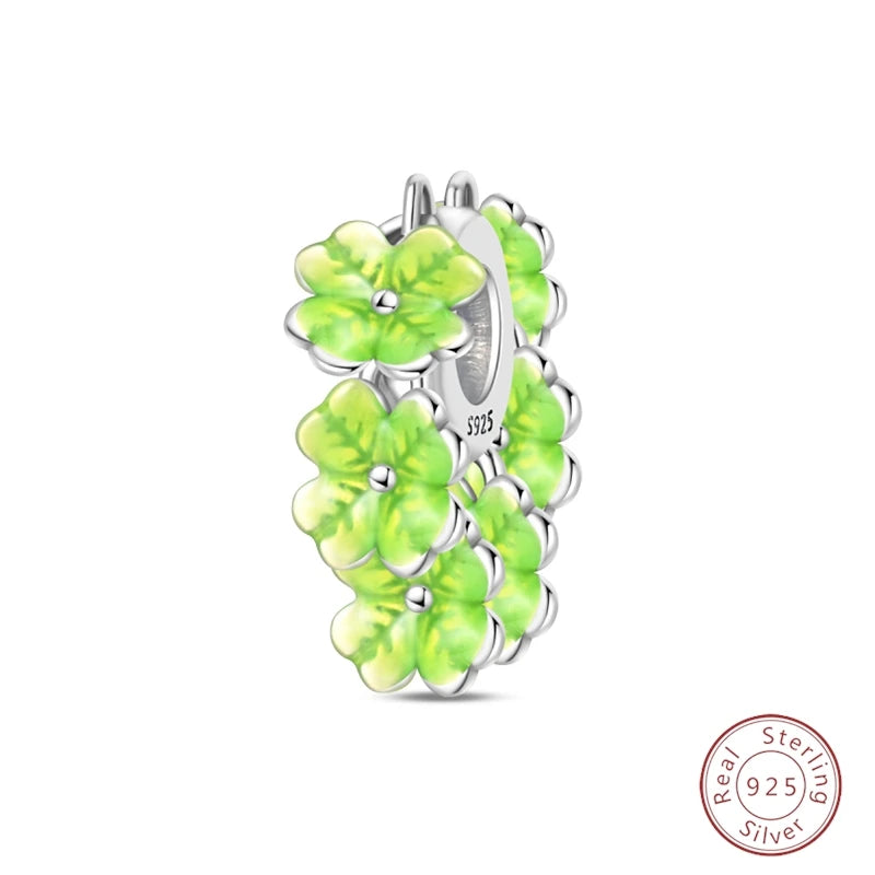 Spring Day 925 Sterling Silver Sunflower Azalea Peony Butterfly Flower Charms Beads Fit 3mm Bracelets DIY Fine Jewelry Making