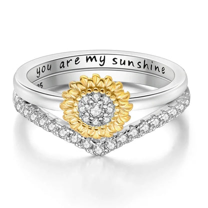 Fashion Rings for Women Stars and Moon Sunflower Pink Heart Zircon Luxury Wide Rings Fashion Engagement Wedding Jewelry Gift