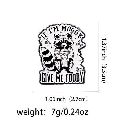 Funny Quotations plz use it Enamel Pin Flower Badges Lapel Pins for Clothes Backpacks Raccon Brooch Jewelry Gifts for Friends
