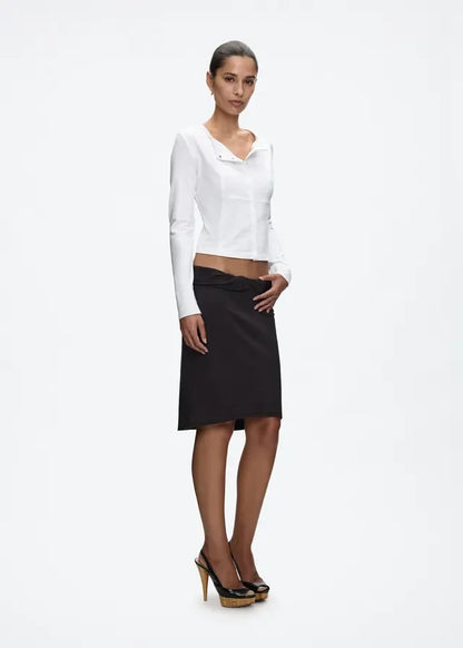 Tank Low-Waist Fold-Over Twist-Knot Bodycon Skirt, Stretchy Knit Mid-Length Skirt, Sexy Straight Mid-Length Skirt, Cuffed Waist Twist-Knot Mid-Length Skirt, Low-Waist Straight Skirt, Casual Sexy Skirt