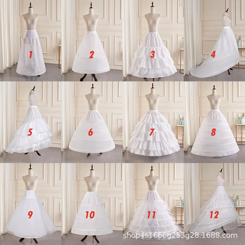 High Quality 6 Hoops Wedding Petticoat Crinoline Slip Bridal Underskirt Puffy In Stock Customized