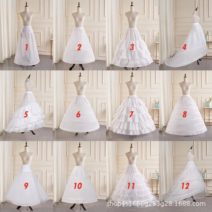 High Quality 6 Hoops Wedding Petticoat Crinoline Slip Bridal Underskirt Puffy In Stock Customized