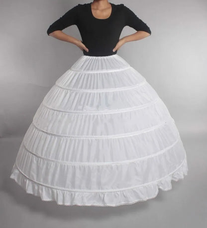 High Quality 6 Hoops Wedding Petticoat Crinoline Slip Bridal Underskirt Puffy In Stock Customized