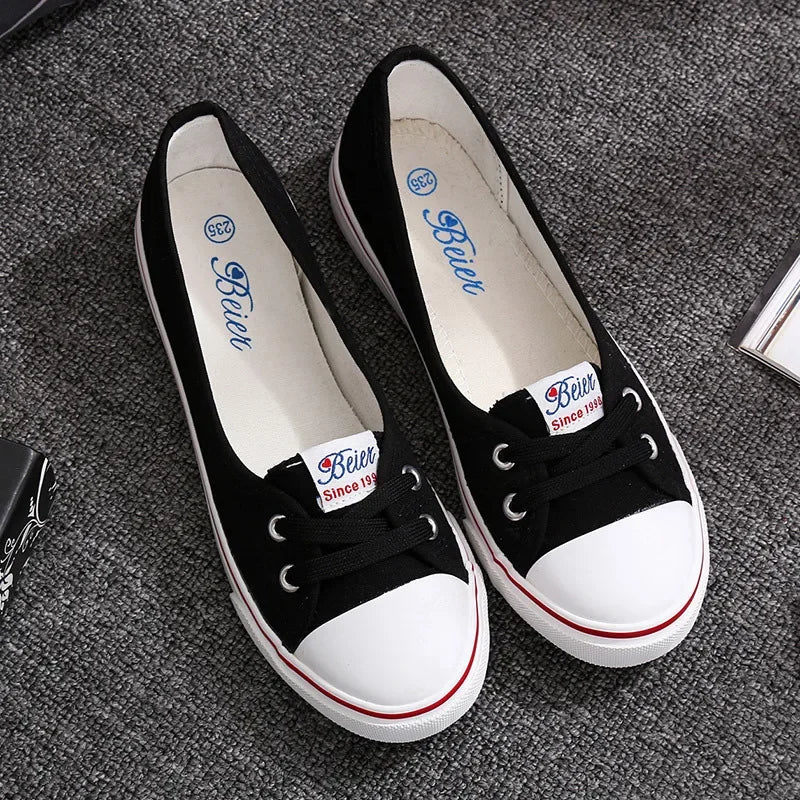 Women Shoes Fashion Comfortable Sports Sneakers Female Flats Trend Breathable Casual Canvas Shallow Shoes Women's Sneakersisd34