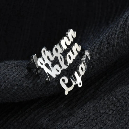 Treebud Custom Name Rings for Women Men Stainless Steel Personalized Nameplate Adjustable Ring Jewelry Gifts Dropshipping