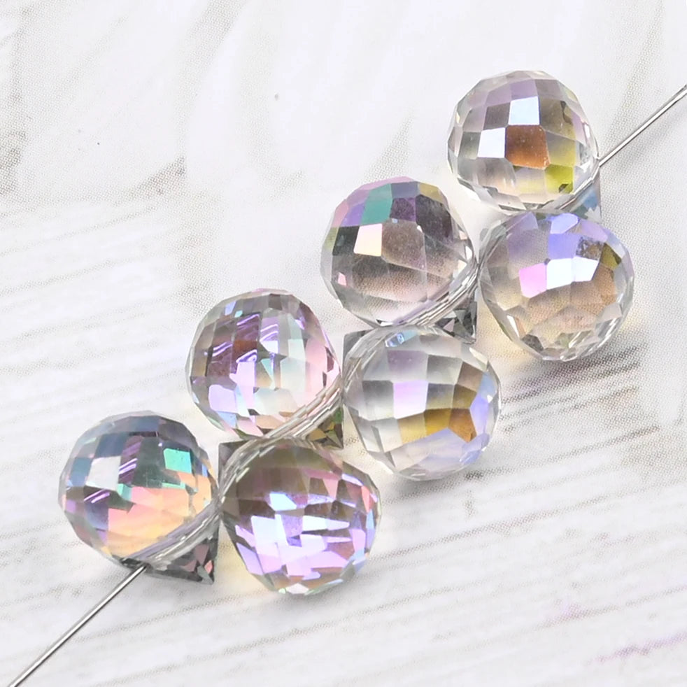 10*8mm Czech Crystal Waterdrop Beads Shiny Faceted Glass Strawberry Beads for Jewelry Making Needlework DIY Handmade Accessories