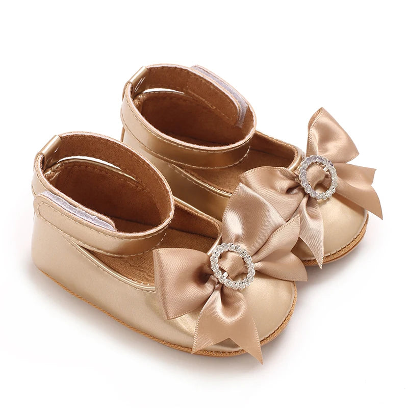 Infant Pre-Walker Shoes 0-1Year Baby Girls Princess Sandals Bowknot Soft Sole Elegant Formal Walking Shoes