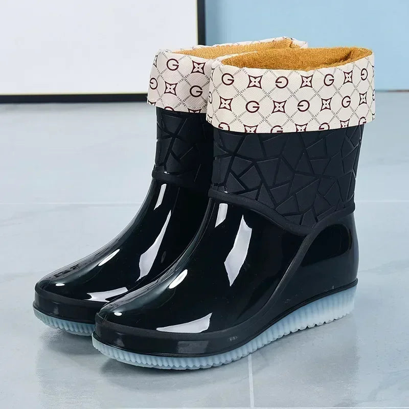 Fashion Women's Boots High Quality Outdoor Women's Rain Shoes New Anti-Slip Wear-Resistant Women's Waterproof Shoes Botas Mujer