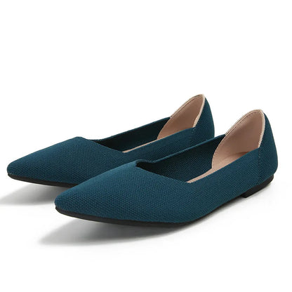 Women's flat shoes 2025 new fashionable patterns with various beautiful colors knitted breathable shoes