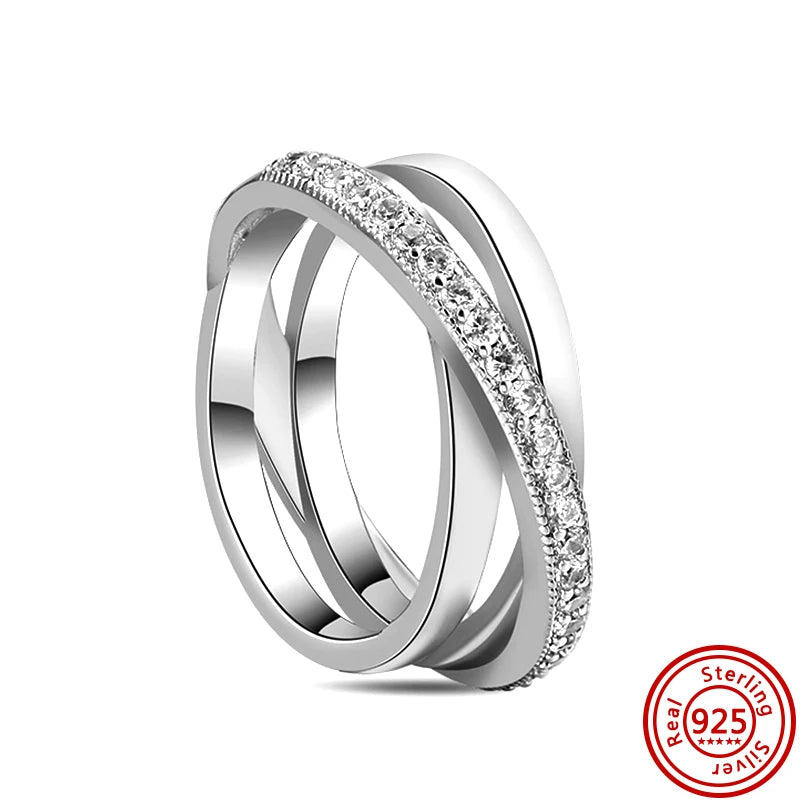 New 925 Sterling Silver Shiny Classic Square Crown Heart-shaped Ring Exquisite Luxury Charm Jewelry Holiday Surprise Gifts