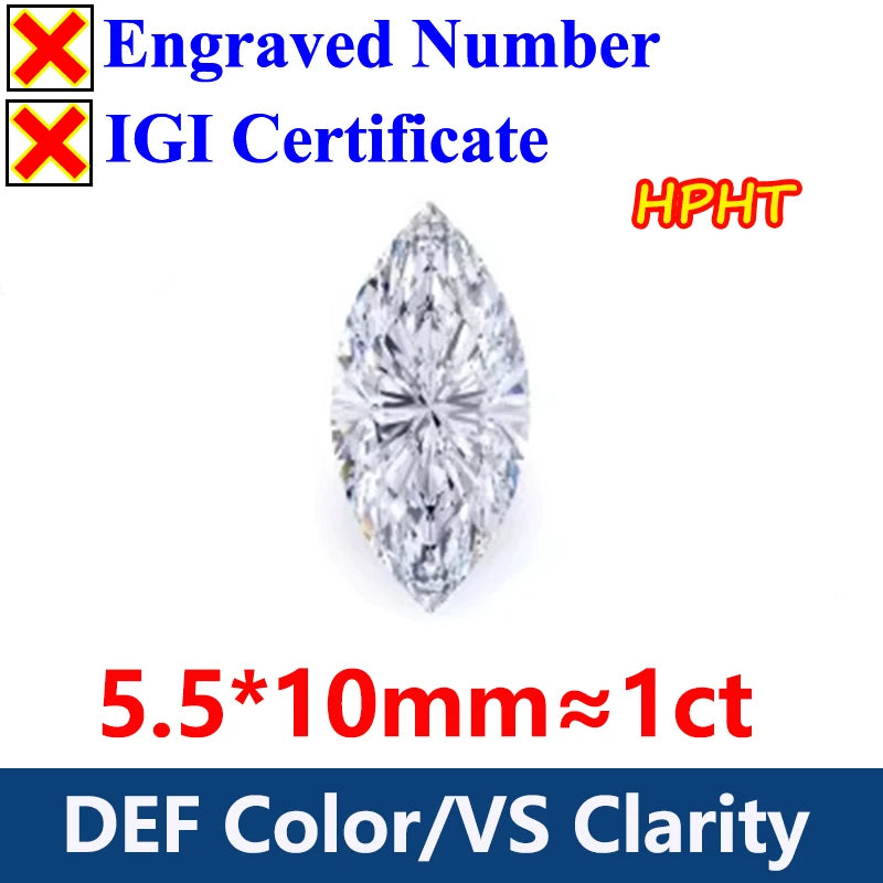 GH Color Oval HPHT Lab Grown Diamond No IGI Certificate 3EX DEF Color VS Clarity Pear CVD Lab Grown Diamond Gems