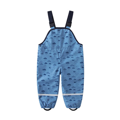 HONEYKING Children Waterproof Rain Pants Baby Jumpsuits Boys Girls Overalls Pants Fashion Kids Overalls