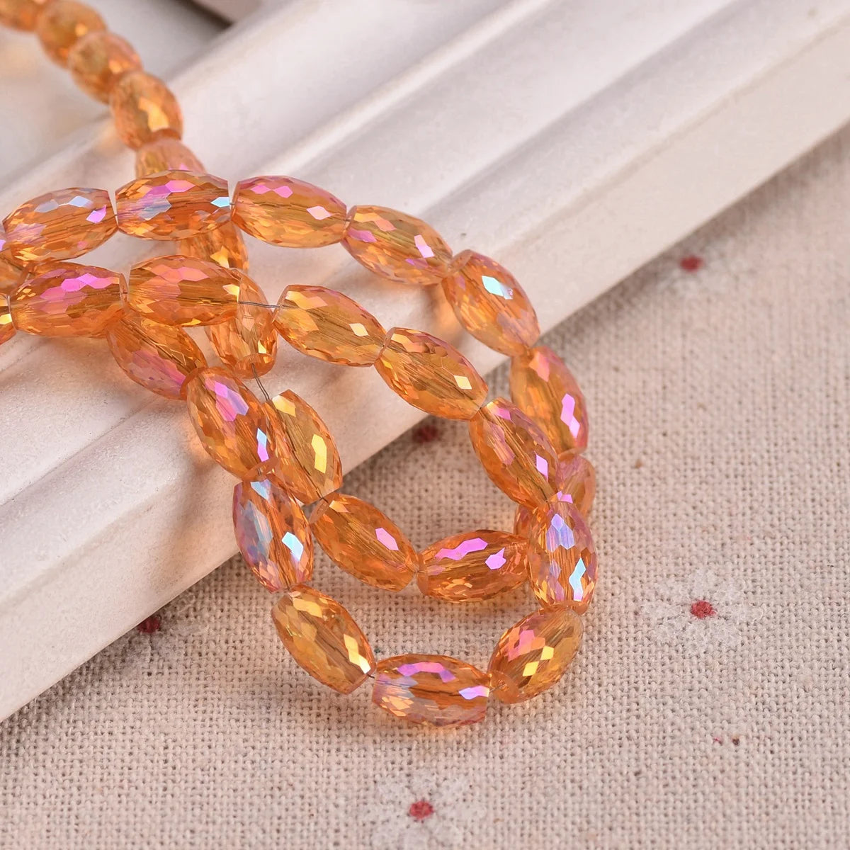 10pcs 12x8mm Oval Cylinder Faceted Cut Crystal Glass Loose Crafts Beads for Jewelry Making DIY