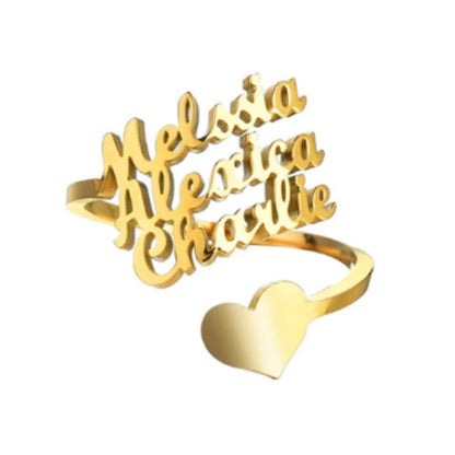 Treebud Custom Name Rings for Women Men Stainless Steel Personalized Nameplate Adjustable Ring Jewelry Gifts Dropshipping