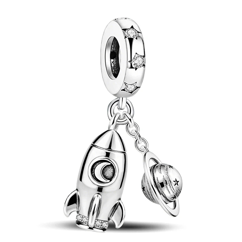 925 Sterling Silver Cute Crown Ship Bus Motorcycle Jeep Charms Bead Fit Diy Bracelet Bangle Making Gift Of High Quality Jewelry