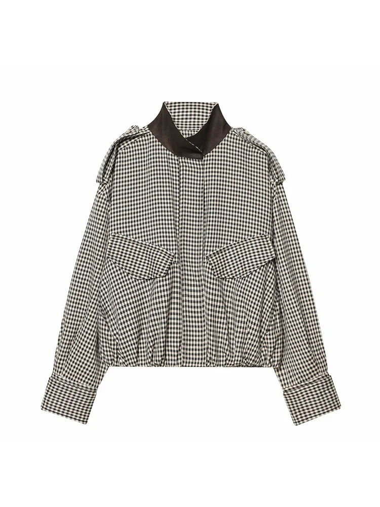 Women Spring Skirt Suit Elegant Women Single Breasted Plaid Pilot Jacket+Side Zipper Splicing Pleated Midi Dress Lady Suit