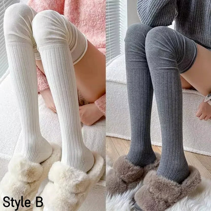 Spring Fall Knee High Stockings for Women White Vertical Stripe Long Socks Fashion Girls JK Skinny Boots Sock Japanese Style