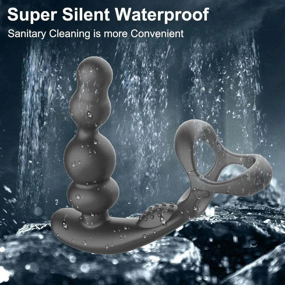 360° Rotate Anal Plugs Cock Ring Vibrating Male Prostate Massager Masturbator Vibrator Wireless Control Anal Plugs for Men